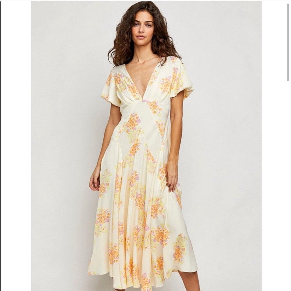 Free People Laura Printed Maxi Tea Combo Dress NWT